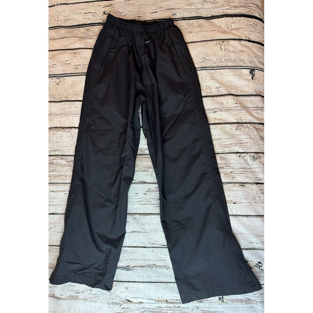 REI Elements Waterproof Hiking Rain Pants Womens S Black Pull-on Zip Cuff Pocket